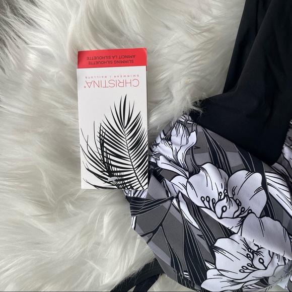 NWT Christina Swim Island Crush Print Bandini Tankini Top Sz 8 removable… - Picture 7 of 10